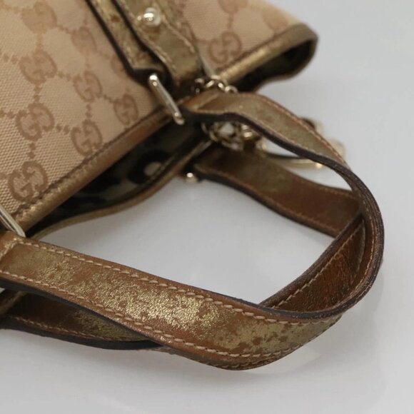 GUCCI GG Canvas Hand Bag Beige Gold 139261 Auth ep10747 - Picture 8 of 16